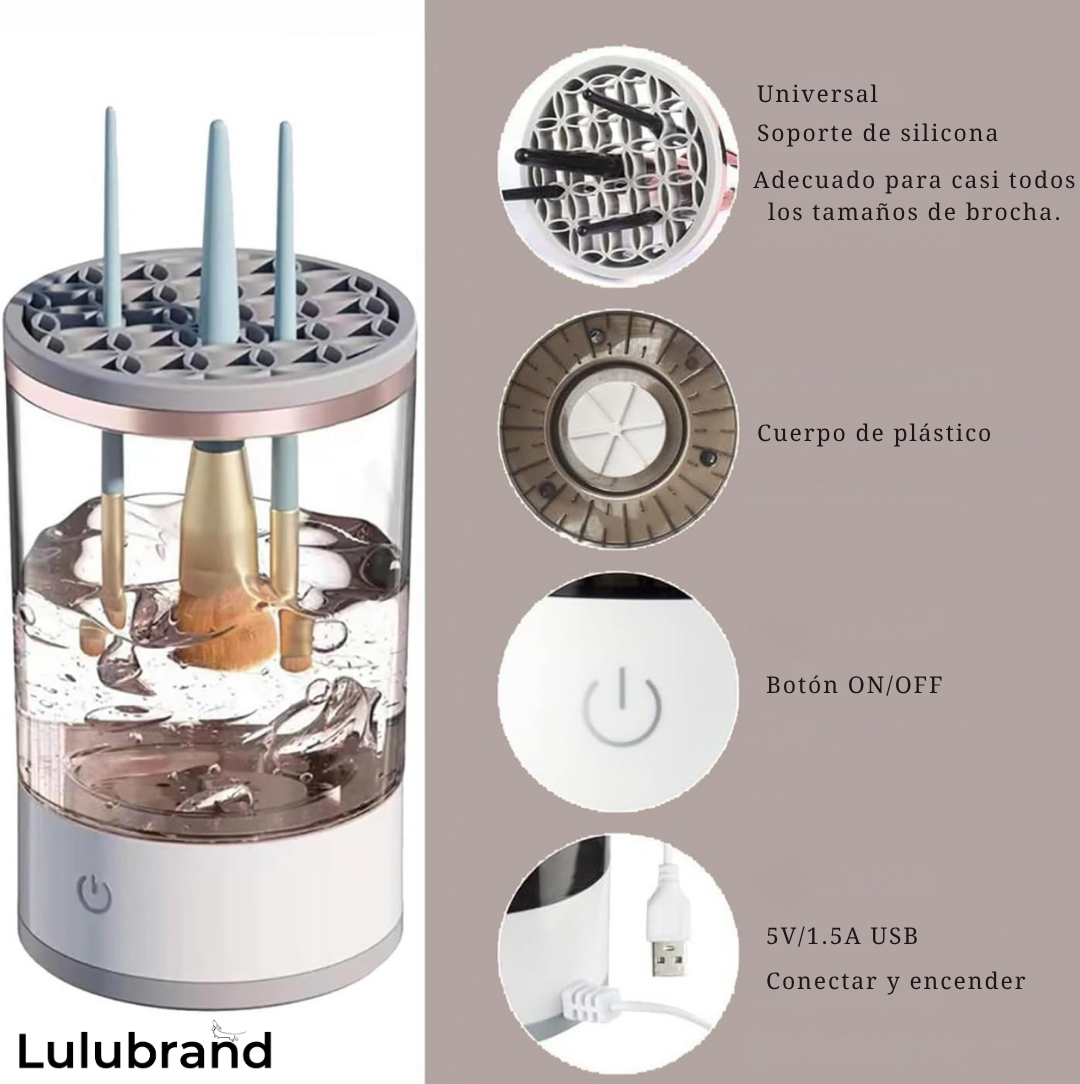 Limpiador de brochas de maquillaje eléctrico