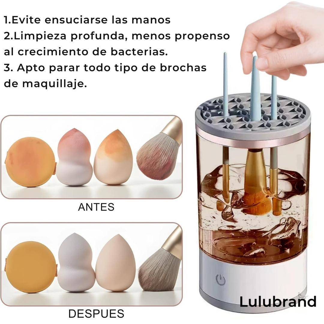 Limpiador de brochas de maquillaje eléctrico