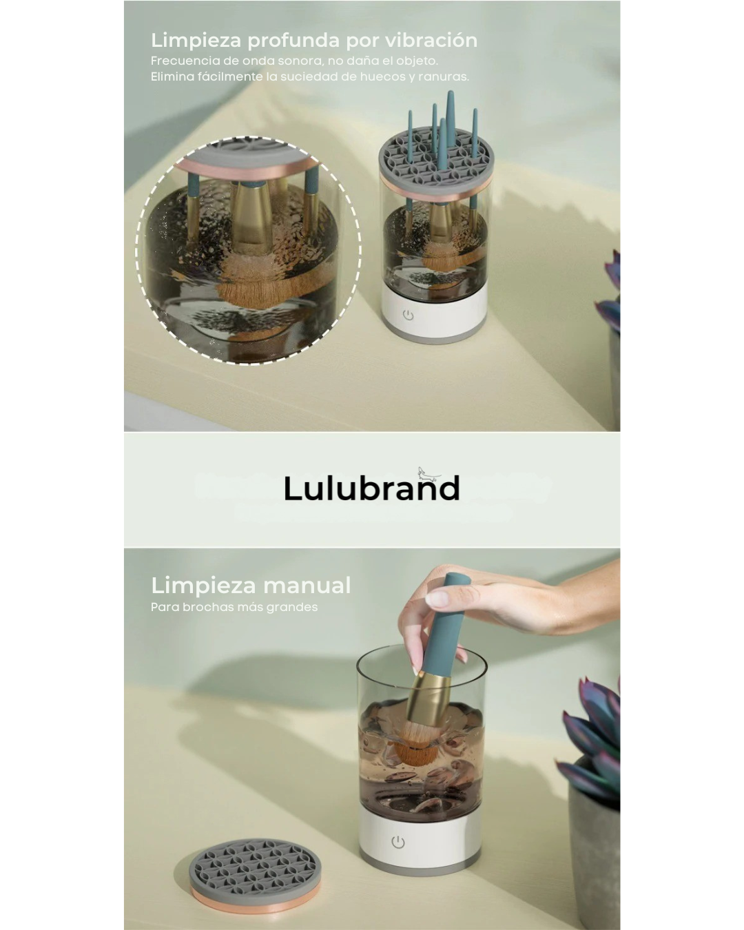 Limpiador de brochas de maquillaje eléctrico