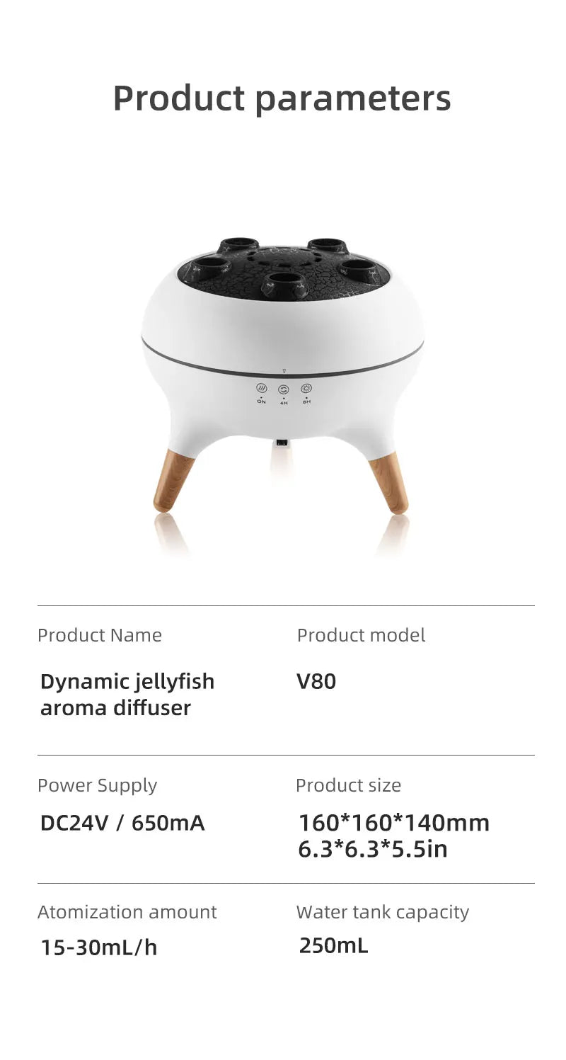 Humidificador en forma de medusa